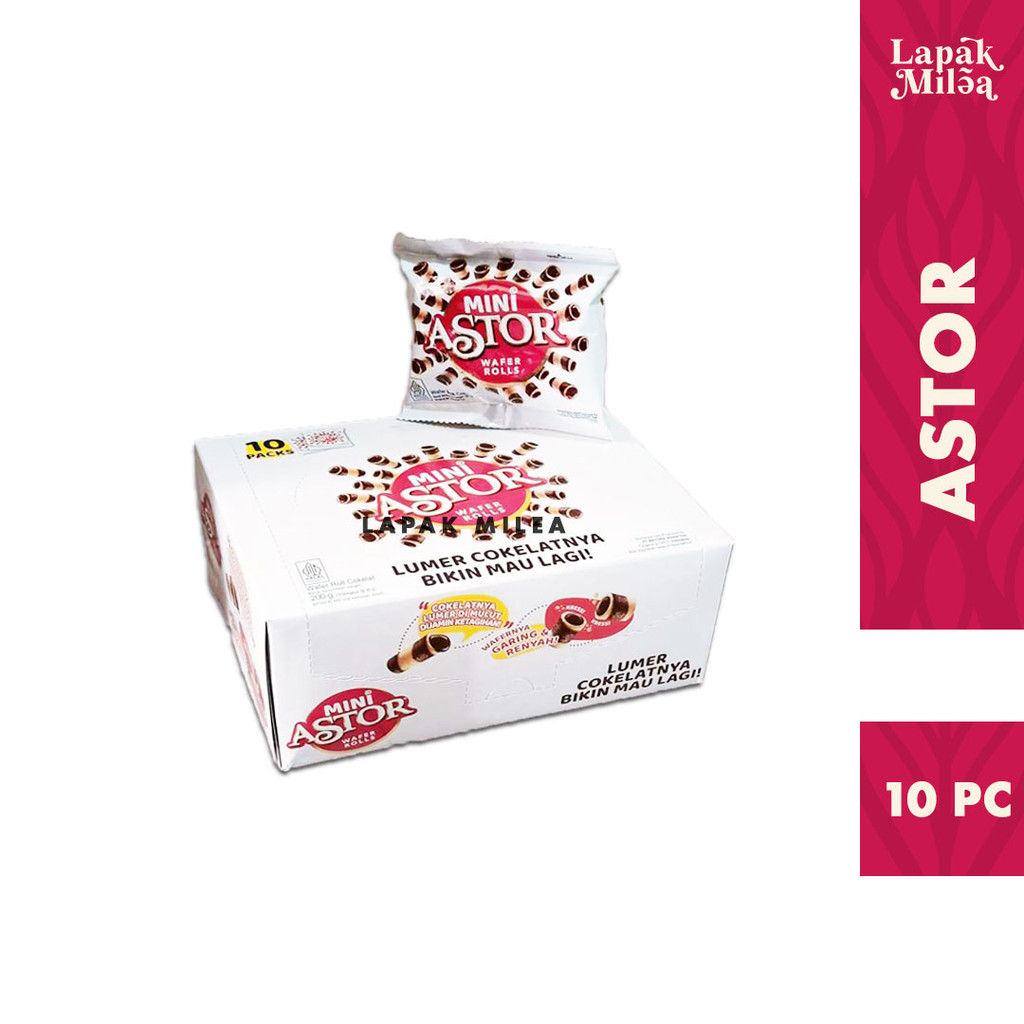 

Mini Astor Wafer Roll 20gr x 10 pcs Kemasan Sachet