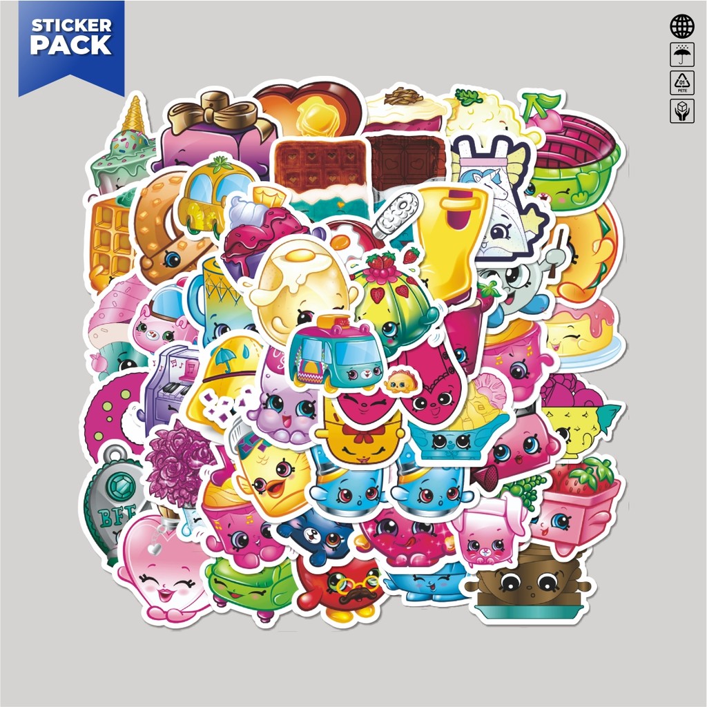 

[100PCS]Stiker Pack Stiker Shopkins Versi 4 Aesthetic Vinyl Anti Air Dekorasi Sticker Laptop Buku Journal Koper Helm Casing HP Gitar Helm Skateboard