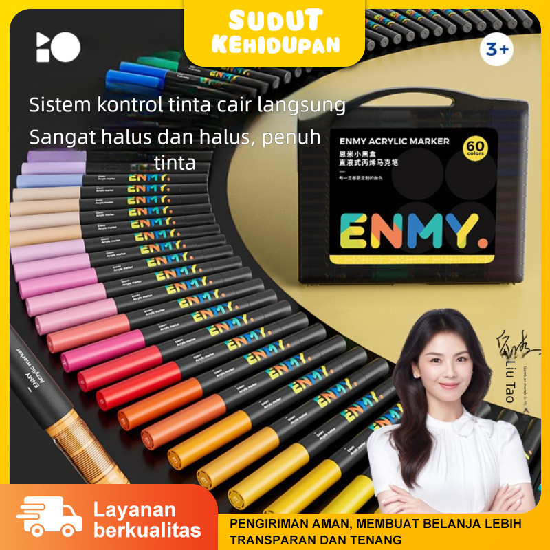 

New Enmy Spidol 80 Warna Marker Akrilik Sistem Direct Ink untuk Anak Tidak TemBus Bisa DitumpukPremium