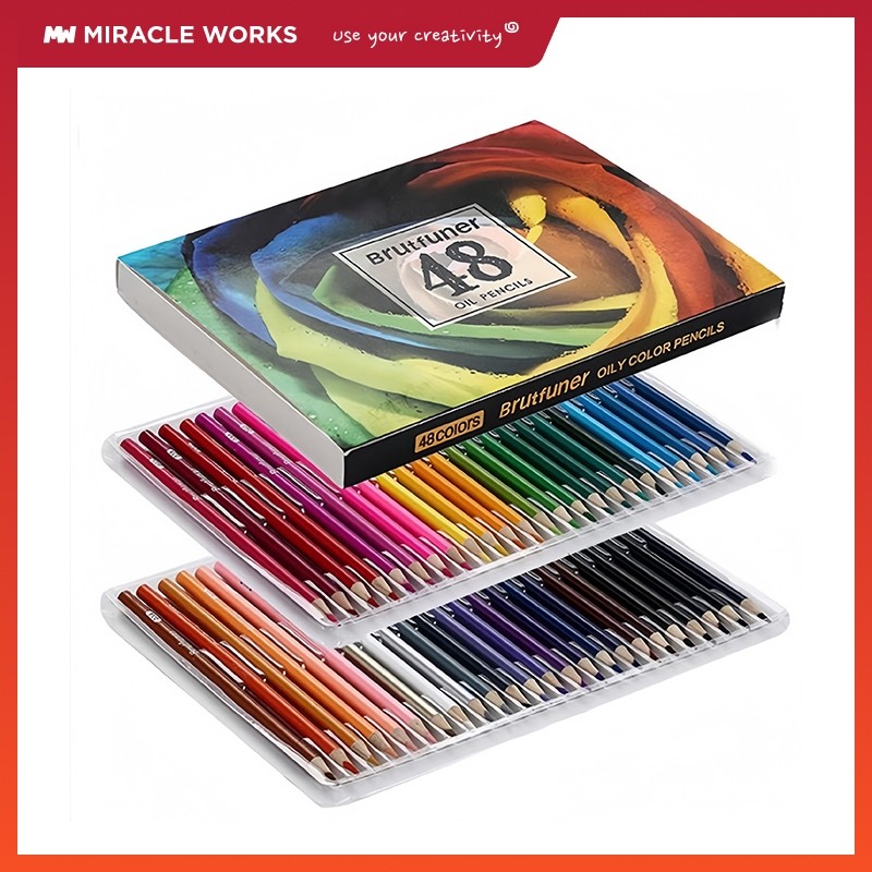 

New MW Brutfuner Pensil Warna Oil Pastel Original Pensil Warna Water and Oily 48/72/80/120/180/260 WarnaPremium