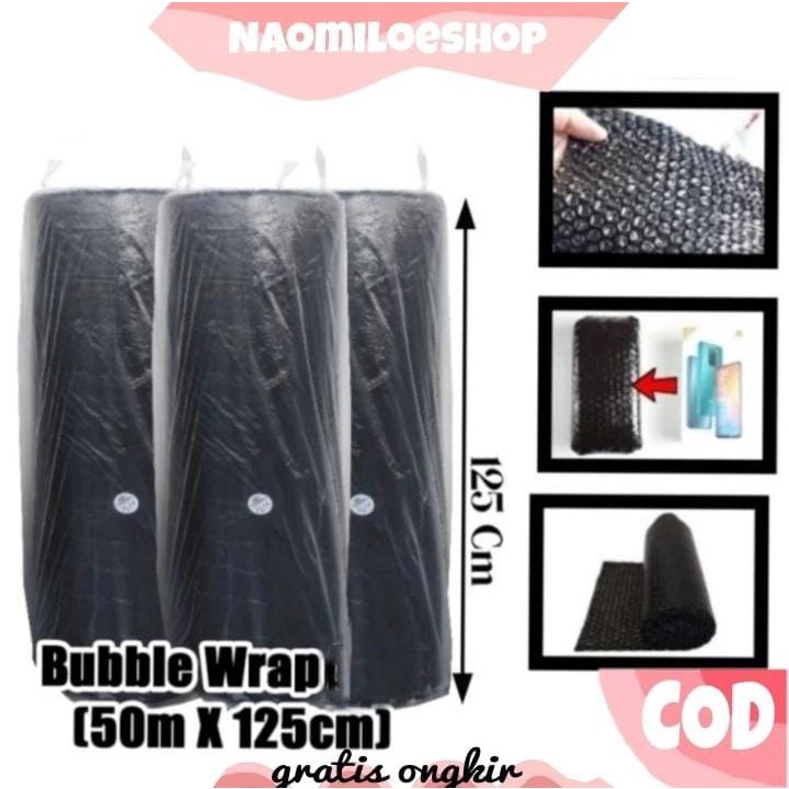 

BUBBLE WRAP 2,1 KG, UKURAN 125CM x 50M BUBBLE WRAP HITAM MURAH