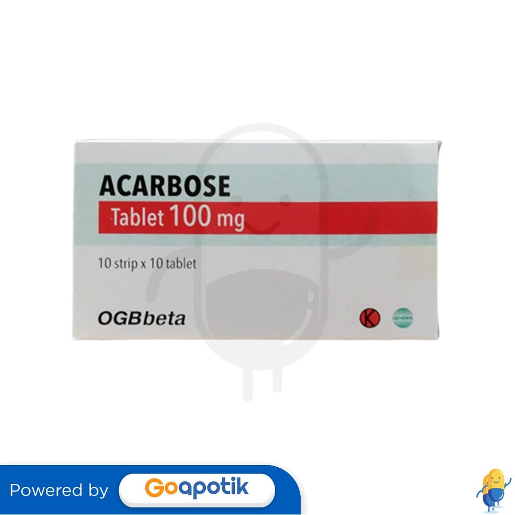 Acarbose Ogb Beta 100 Mg Box 100 Tablet