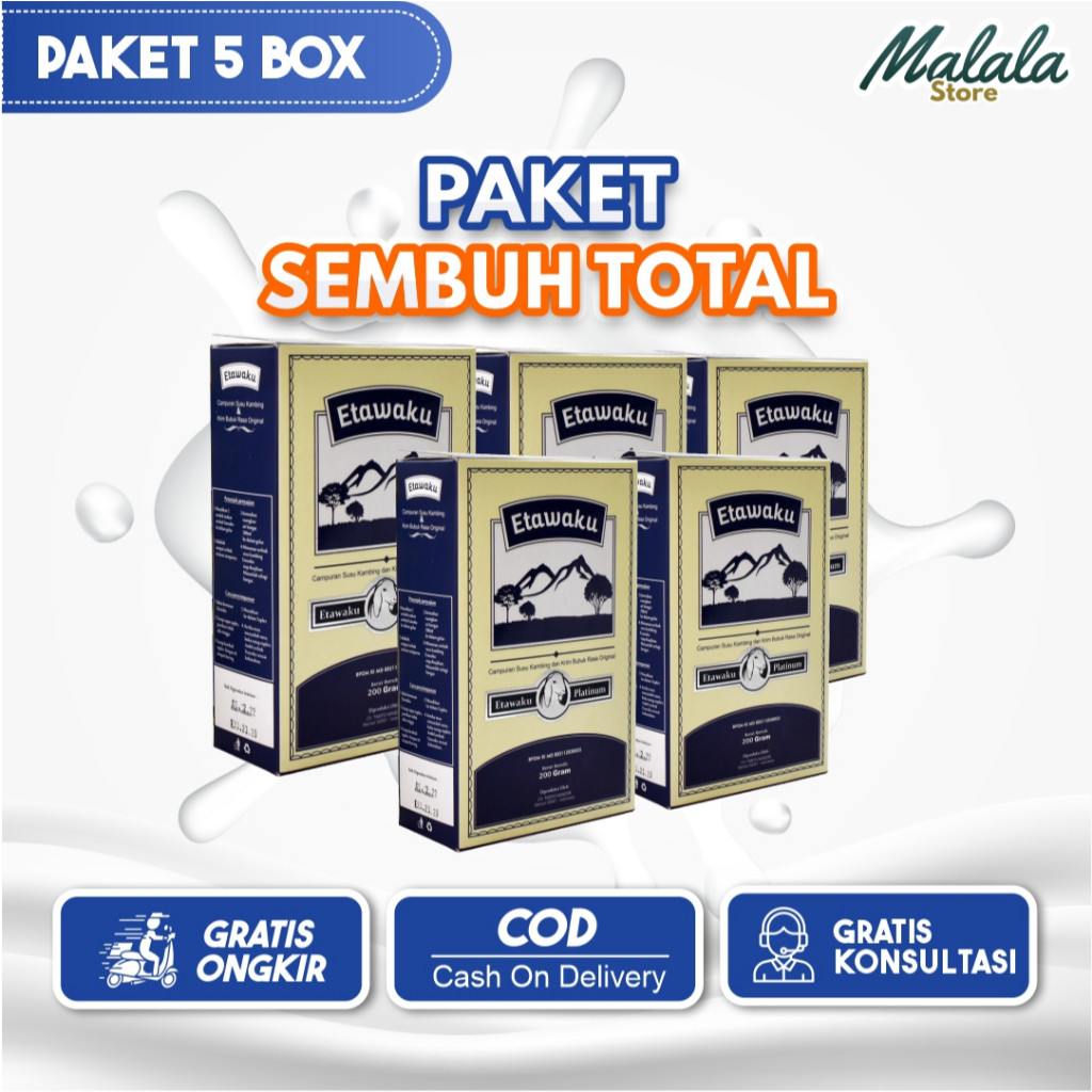 

Etawaku Platinum 200gr - Susu Kambing Berkualitas Premium Tinggi Kalsium | 5 Box