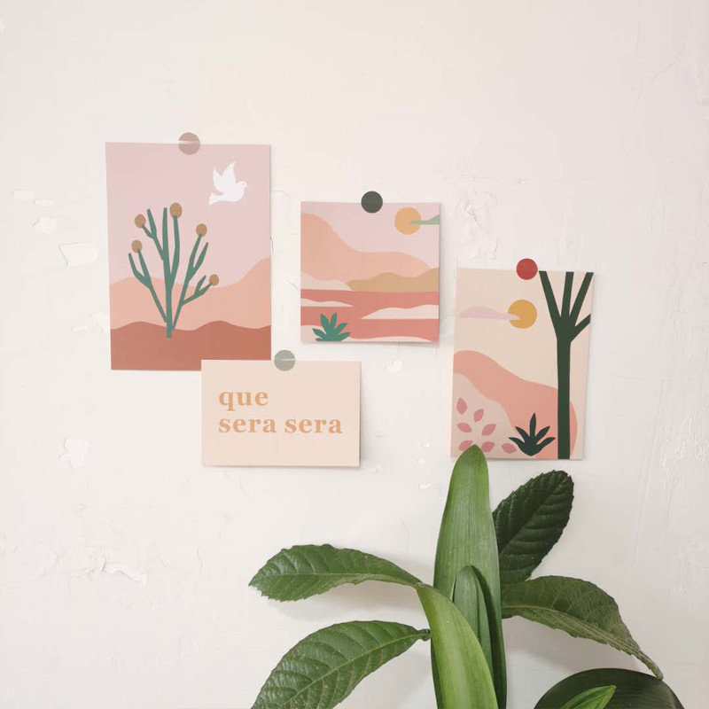 

​Ins Morandi Contrast Color Abstract Art Decorative Card Simple Style Postcard Small Poster Illustration Background Wall Sticker