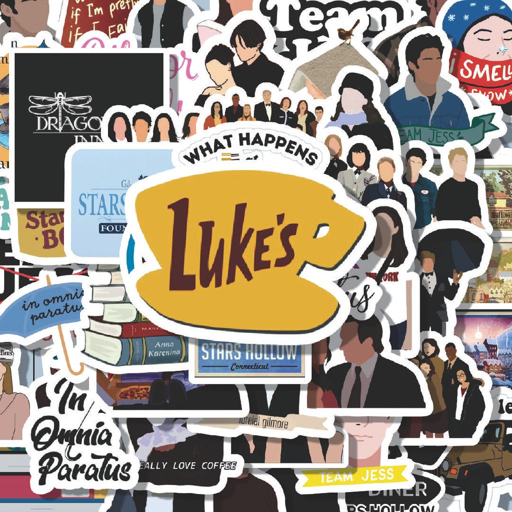 

100PCS Lucu Stiker Gilmore Series Stiker Aesthetic Stiker Anti Air Stikers Berperekat Waterproof sticker decal buat Motor Helm Buku Journal Koper Casing HP Laptop Botol Minum Hadiah anak