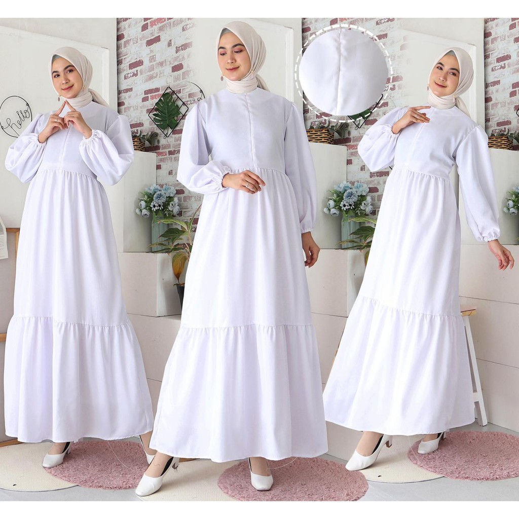 Gamis Malika Busui Maxi Dress Lengan Balon Fashion Muslim