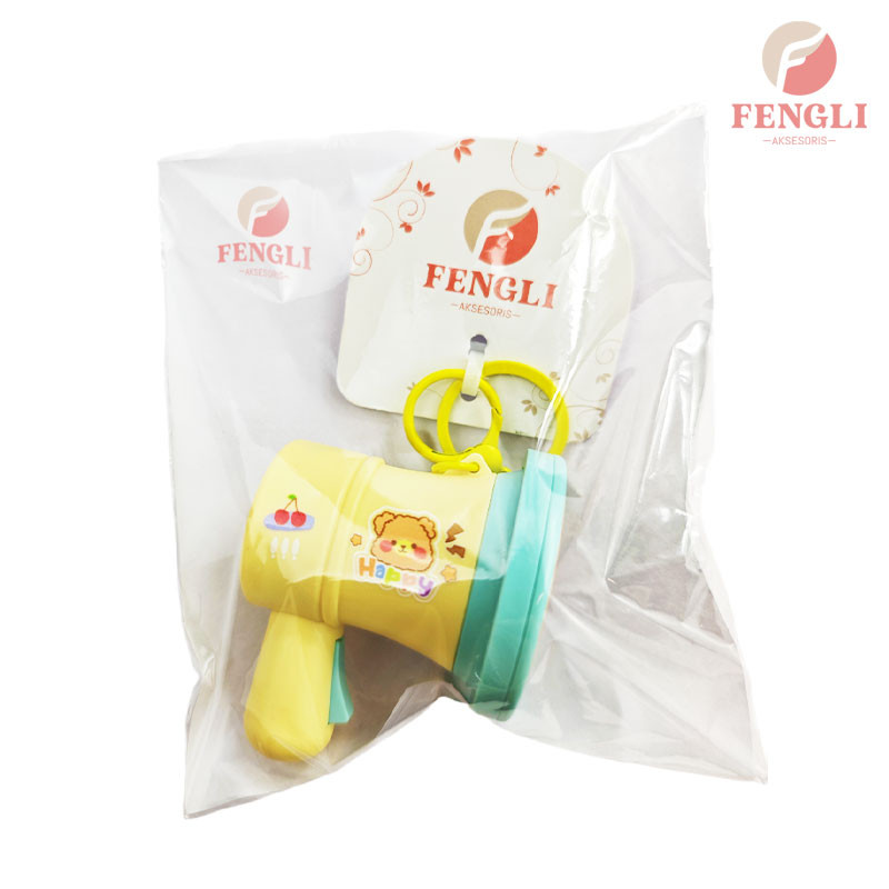 FENGLI Gantungan Kunci Rekam Suara Lucu - Klakson Mini Kartun, Hadiah Unik untuk Anak & Liburan