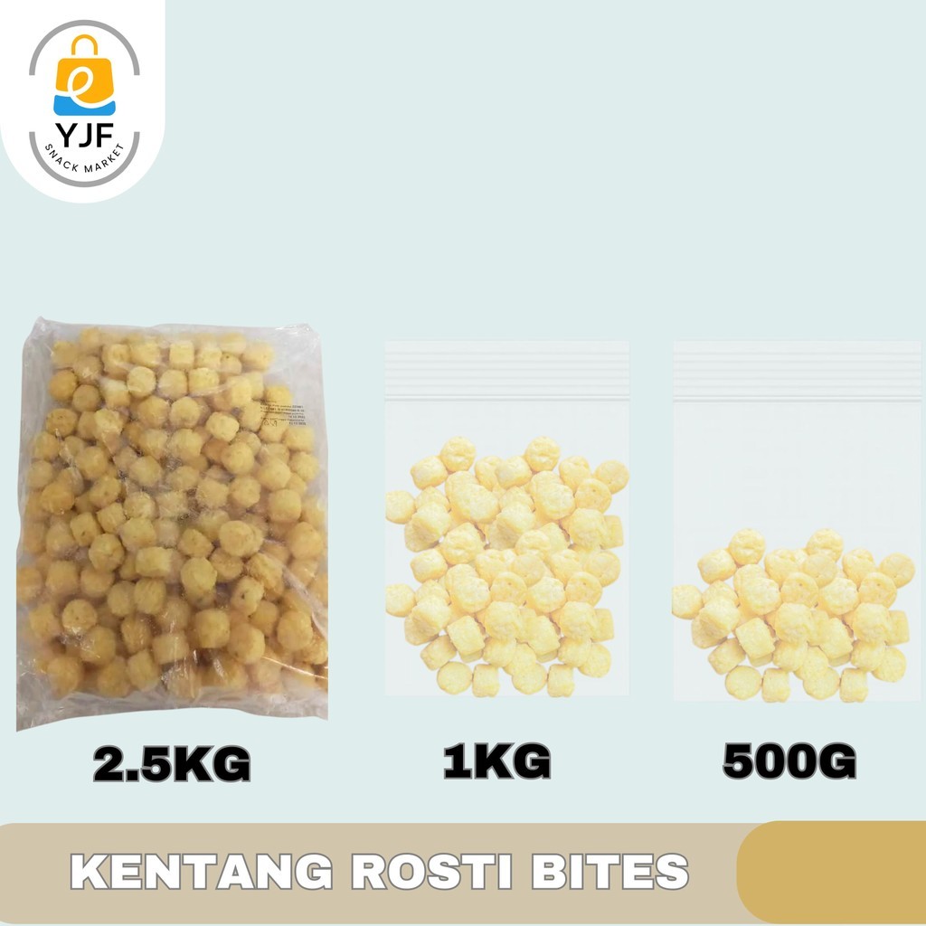 

Harvest Kentang Rosti Bites 2.5kg / Repack 1kg / 500g / Potato Rostip Bites / Harvest Ranch Rosti BItes Kentang Goreng
