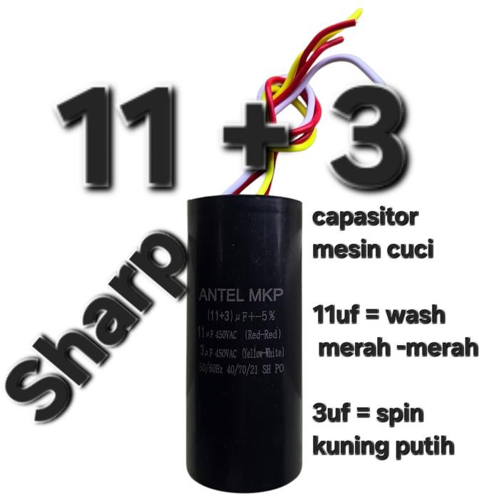 - RM74... ( 11+3 ) KAPASITOR 11UF + 3UF 11+3 UF MIKRO MICRO CAPASITOR MKP ANTEL 5% 450VAC 400V 450V 