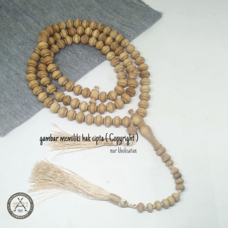 Tasbih Kayu Cendana Profil 100butir 8mm Asli Kayu Cendana Wangi Kualitas Super.