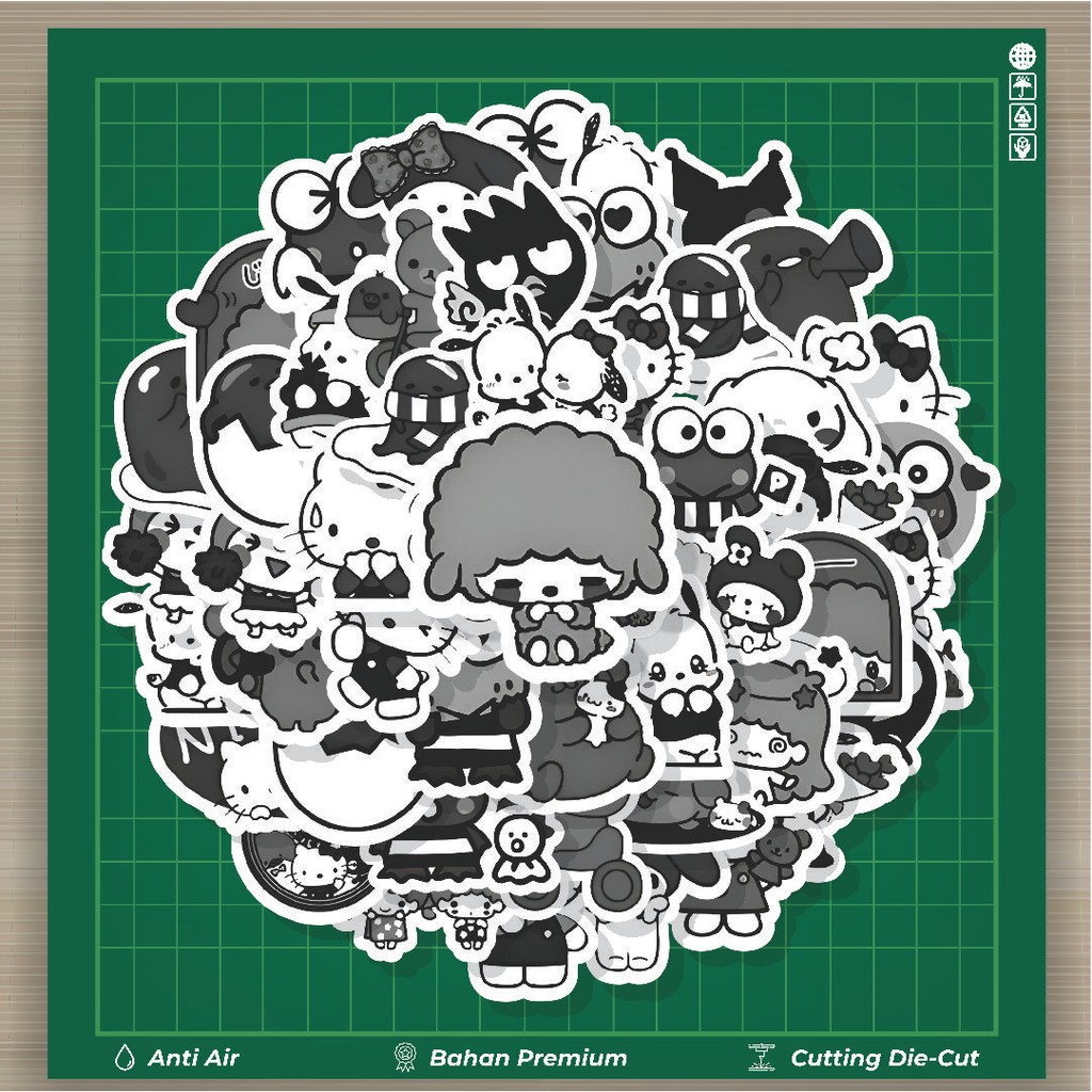

HOT 50 PCS STIKER Stiker Black and White Famous Cartoon Stiker Fashion Cars Decal Dingin Kartu Album Custom Vinyl Anti Air- Sticker Aesthetic Buku Journal Koper Casing HP Tablet Laptop Helm Motor Botol Minum