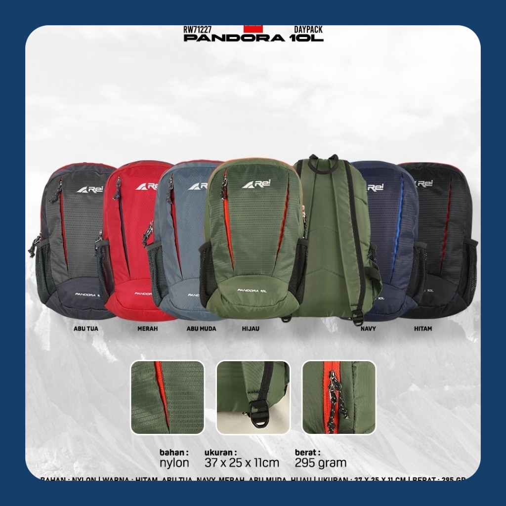 Tas Ransel Pandora 10L Arei Outdoorgear Daypack 10 Liter Free Rain Cover