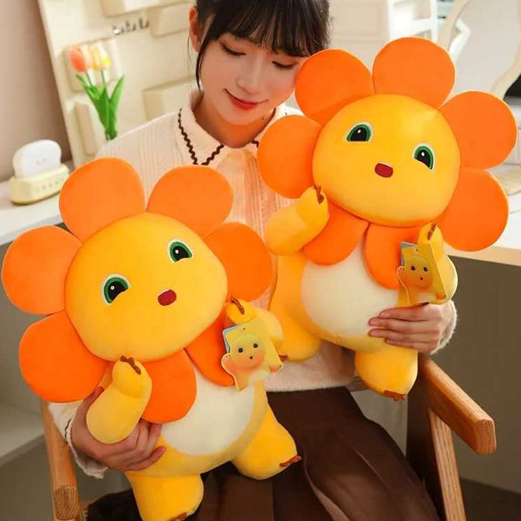 SEVS.QOR Boneka Nailong Boneka Dino Kuning Boneka Naga Susu Matahari Sunflower Mainan Mewah Boneka J