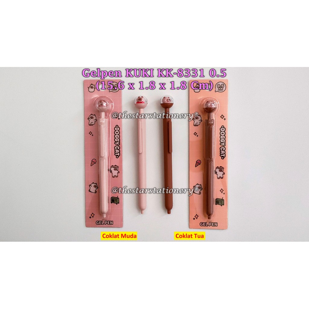 

(1 Biji) Bolpen KUKI KK-8331 Doggy Cat 0.5 Gel Pen Black / Gelpen Kuki Pulpen Kuki (1 Biji)