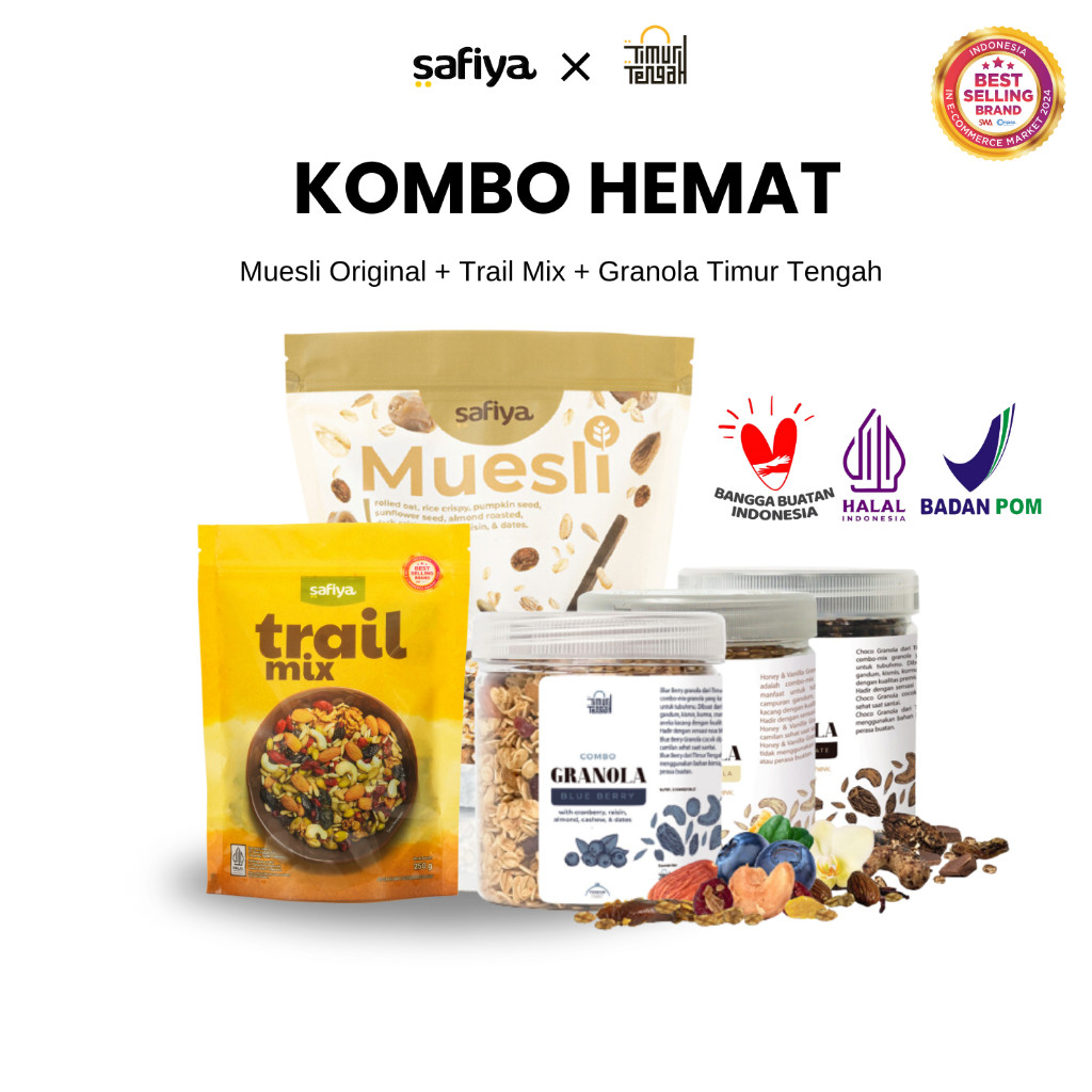 

Safiya Kombo Muesli + Trail Mix + Granola 250 Gr Timur Tengah