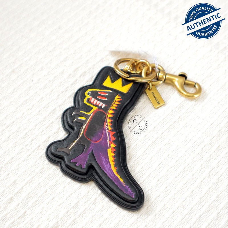 (READY) Coach X Jean Michel Basquiat Bag BLACK MULTI Leather Charm