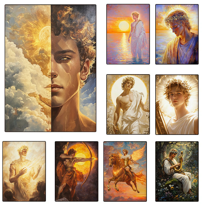 

Greek Gods Handsome Apollo God of The Sun Posters and Prints Canvas Printing Wall Art Picture for Living Room Home Decor Gifts