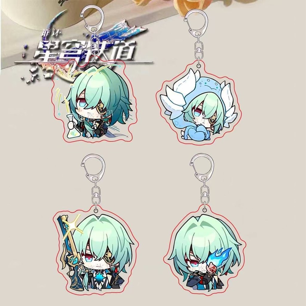 

New Honkai: Star Rail Game Anaxa Pendant Keychain Cute Cartoon Anime Key Ring Backpack Jewelry Accessories Cosplay Badge Gift