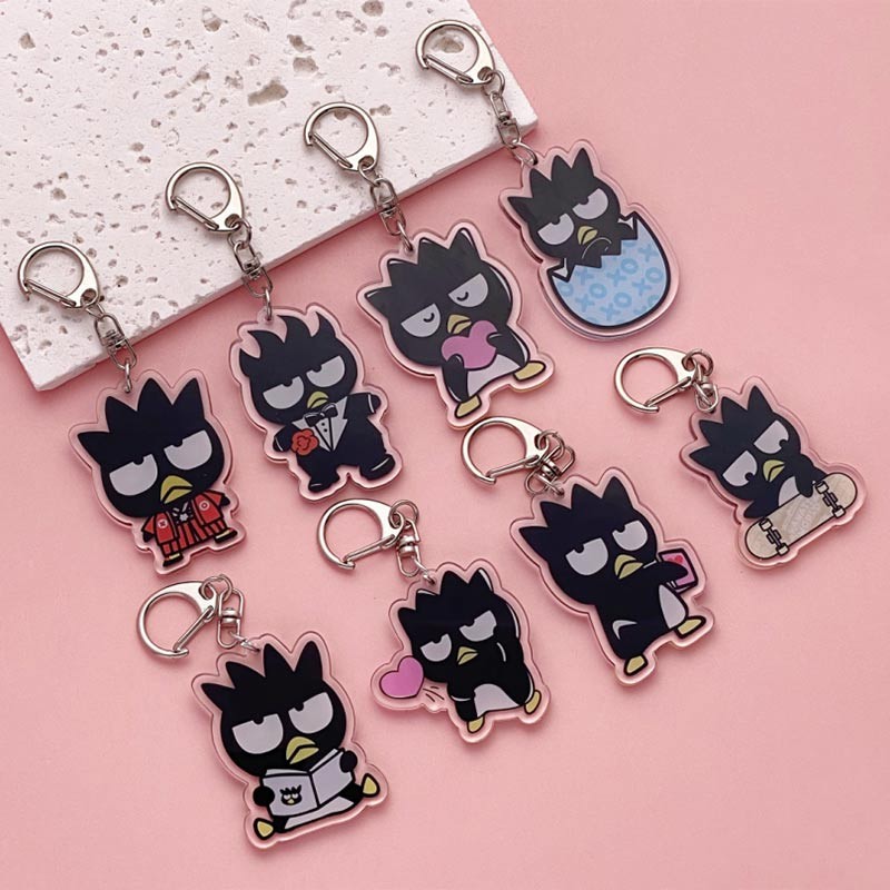 

Creative Funny BADBADTZ-MARU Cartoon Acrylic KeyChain Men Women Cute Bag Pendant Charm Backpack Car Keyring Friend Fans Gifts