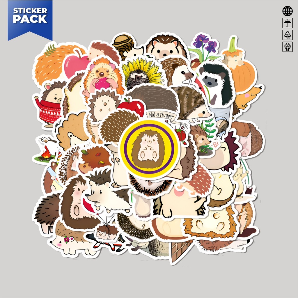 

[100PCS]Stiker Pack Stiker Hedgehog [Hewan Landak] Aesthetic Vinyl Anti Air Dekorasi Sticker Laptop Buku Journal Koper Helm Casing HP Gitar Helm Skateboard