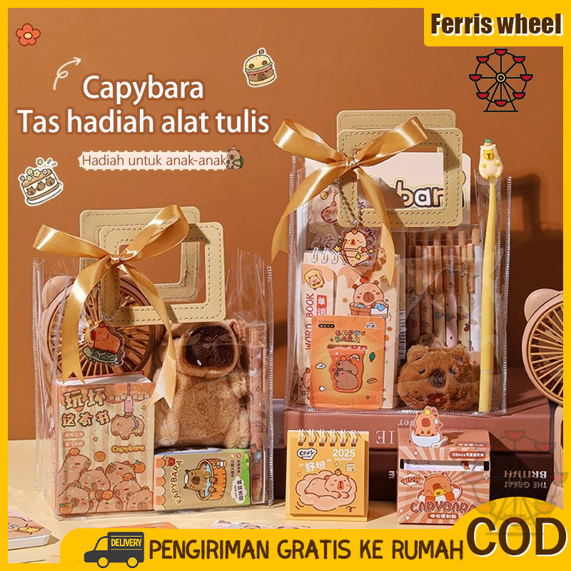 

Ferris Wheel Capybara Alat Tulis Set Alat Tulis Tas Hadiah Hadiah Siswa Hadiah Ulang Tahun Anak-anak