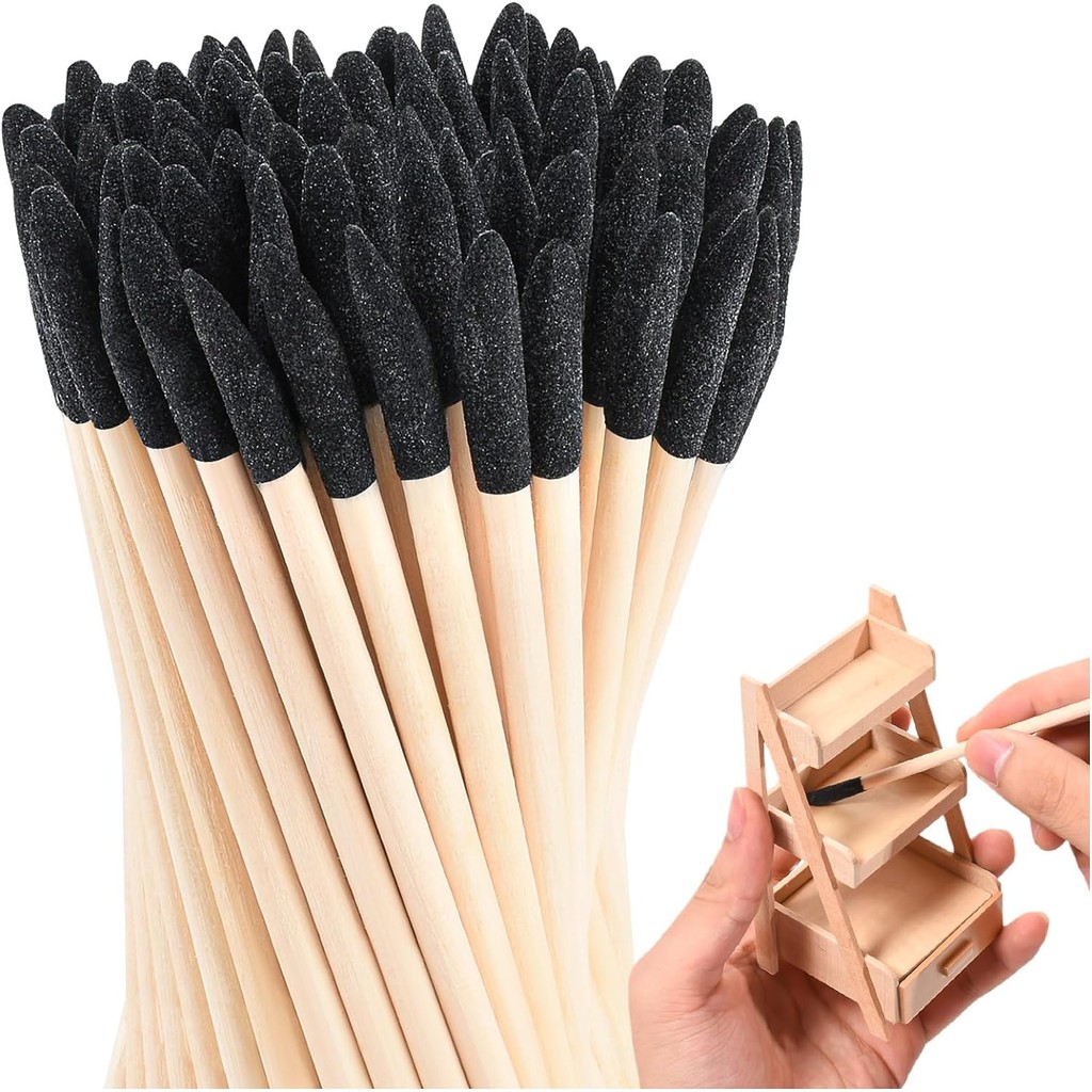 10/20/100Pcs Sanding Sticks Matchsticks Sanding Twigs Fine Detailing Sanding Sticks for Plastic Mode