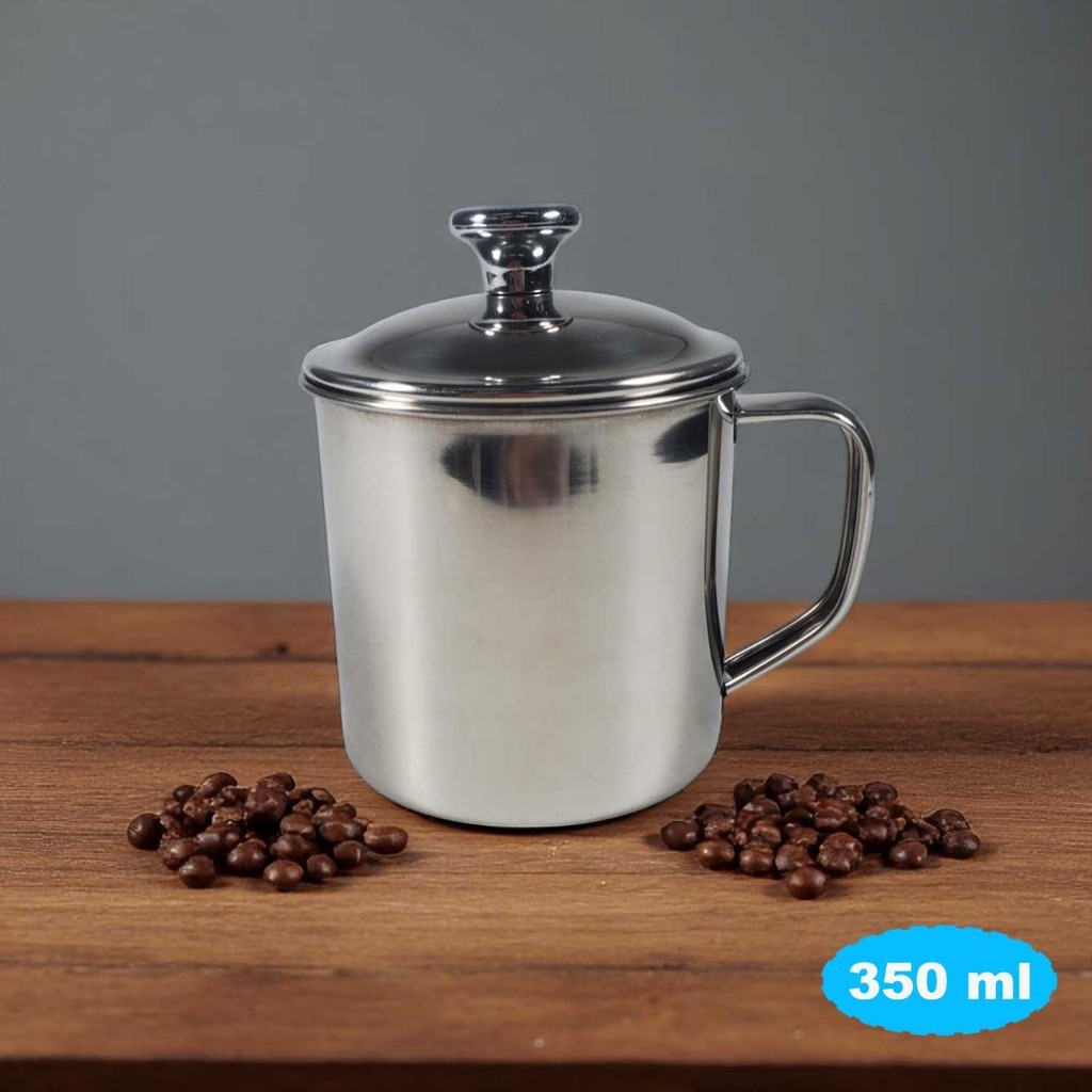 INOVSSTR  YOMDID Cangkir Kopi Stainless Steel dengan Tutup Coffee Mug - HH-8604