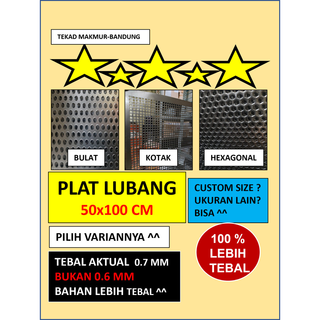 Plat 50x100 - Plat Besi Ram Speaker -  Ram Grill Plat Lubang - Ram Grill Box Sound new