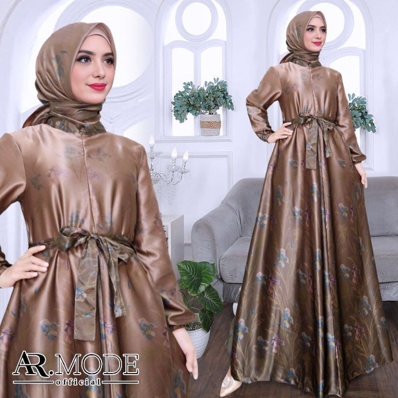 Gamis SET HIJAB Segi Empat Silk Allsize dan Jumbo