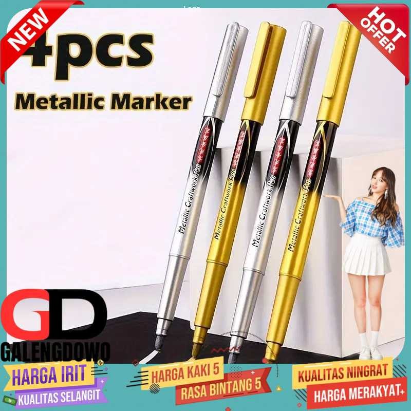 

Tyno Spidol Permanen Marker Metallic Chrome Gold Silver 1.5mm 4 PCS - GN550