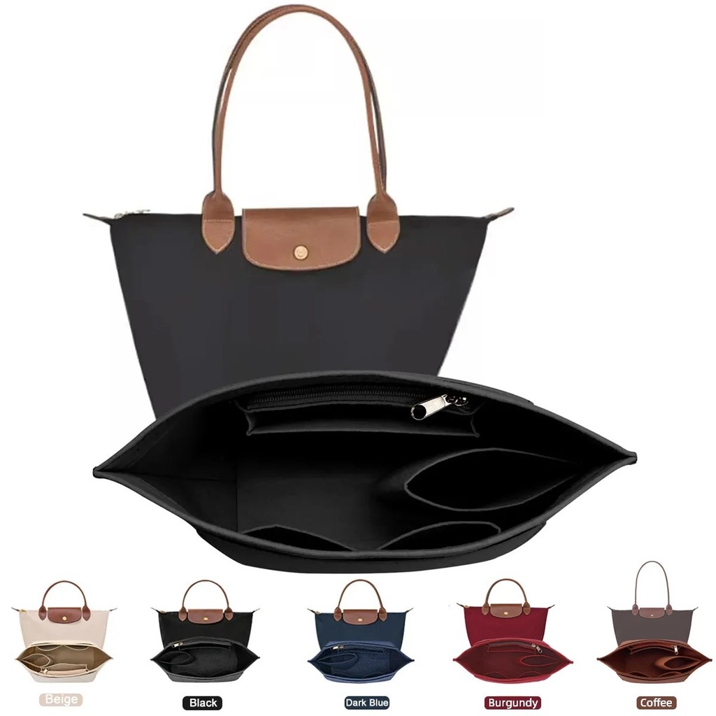 Felt Insert Bag Fits For Longchamp Handbag Liner Bag Felt Cloth Makeup Bag Support Travel Portable I