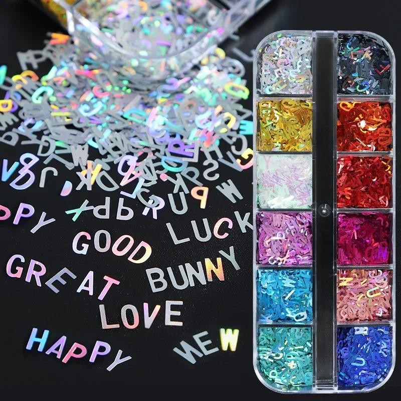 

Holographic Letters Resin Sequins Fillers Epoxy Resin Filling Crafts Materials Iridescent Glitter Flakes Jewelry Making Supplies
