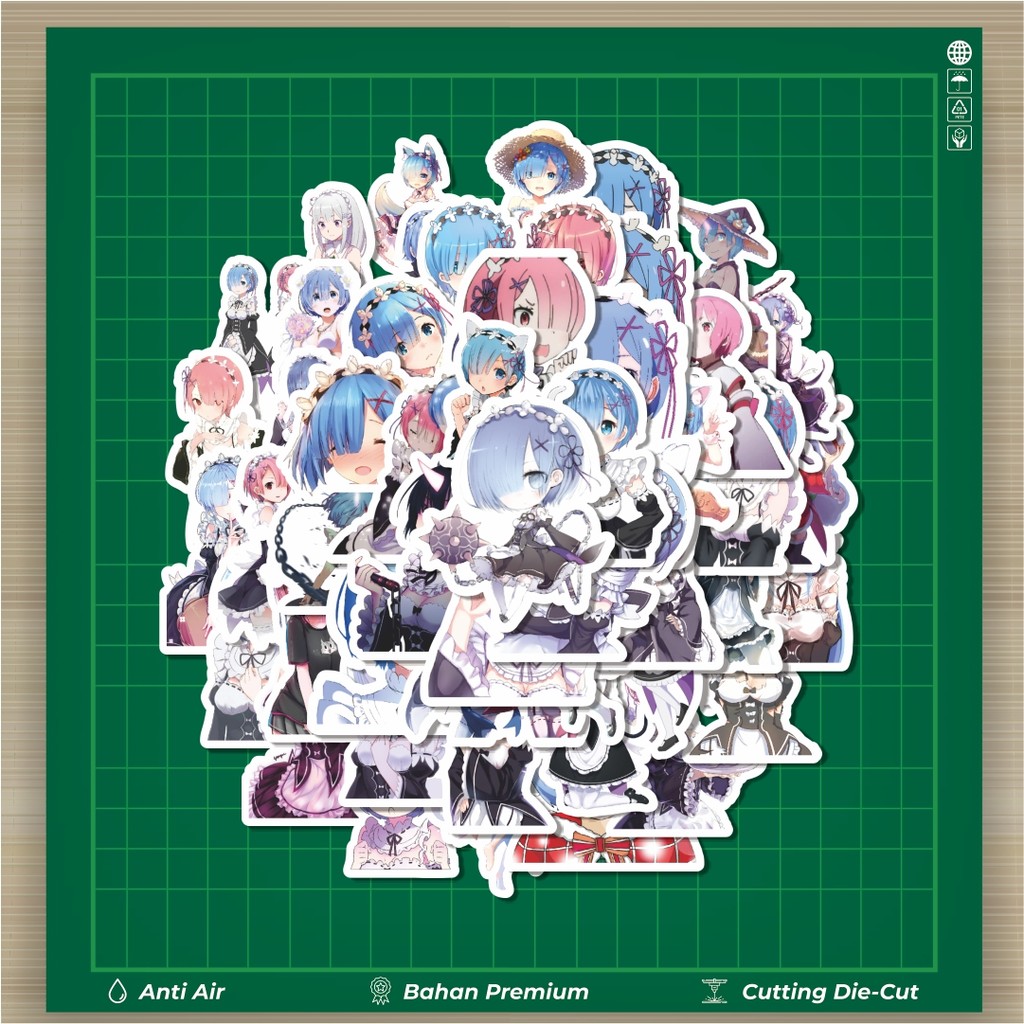 

HOT 50 PCS STIKER Stiker ACGN BEAUTY GIRLS SERIES RE'ZERO RAM & REM Stiker Fashion Cars Decal Dingin Kartu Album Custom Vinyl Anti Air- Sticker Aesthetic Buku Journal Koper Casing HP Tablet Laptop Helm Motor Botol Minum