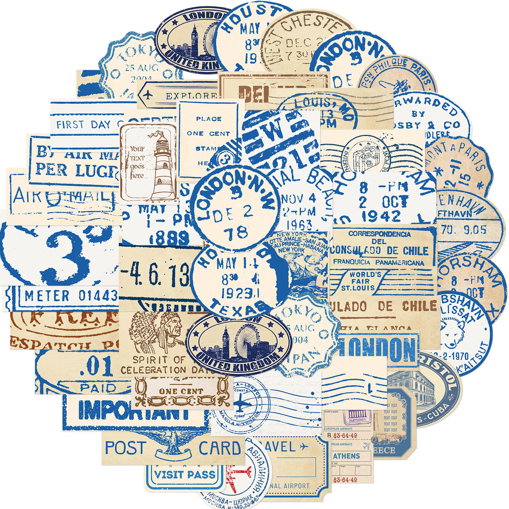 

50/100/200PCS Travel Ticket Sticker Retro Style Handbook Material Phone Case Laptop Luggage Decorative Stickers