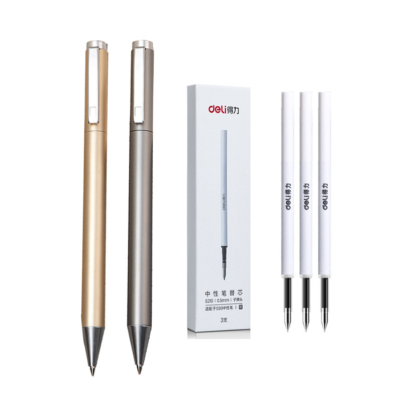 

New Sign Pen Deli Metal Pen 9.5mm Signing Pen PREMEC Smooth Refill MiKuni Japan Ink Black Best Gift