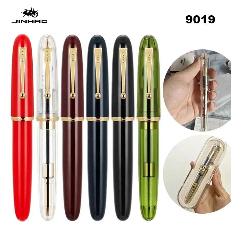 

Luxury JinHao 9019 Dadao Fountain Pen Acrylic Transparent Spin Pen 40MM Nib Stationery Office School Supplies Writing Pens