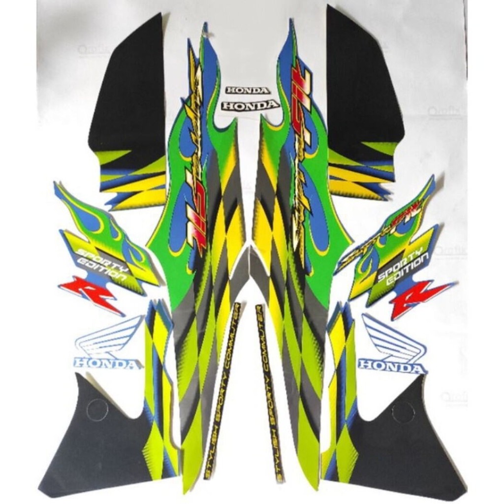 Striping Ori body Honda Supra fit sporty 2006 2007 stiker bawaan original bodi honda supra fit lama 