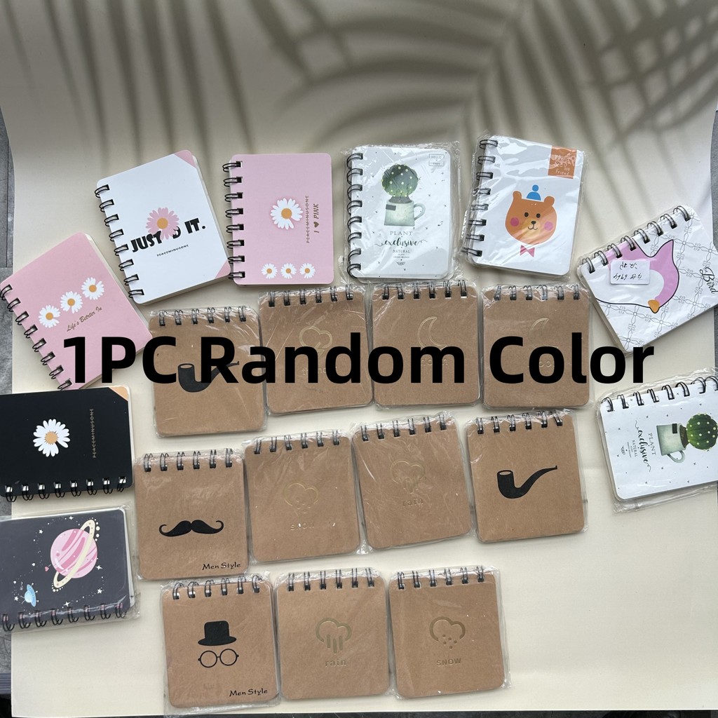 

1Pc Random Color Notepad Student Diary Book Writing Pads Office Supplies Hand Account A7 Notebook Coil Notebook Weather Notepad