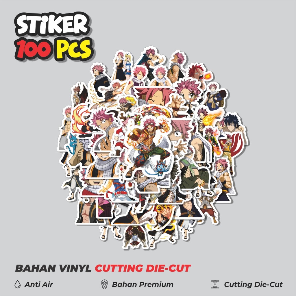

Terbaru! 50 pcs Stiker Anime Series Fairy Tail Character Natsu Dragneel Dekorasi Lucu Kreatif untuk Notebook, Skateboard, HP