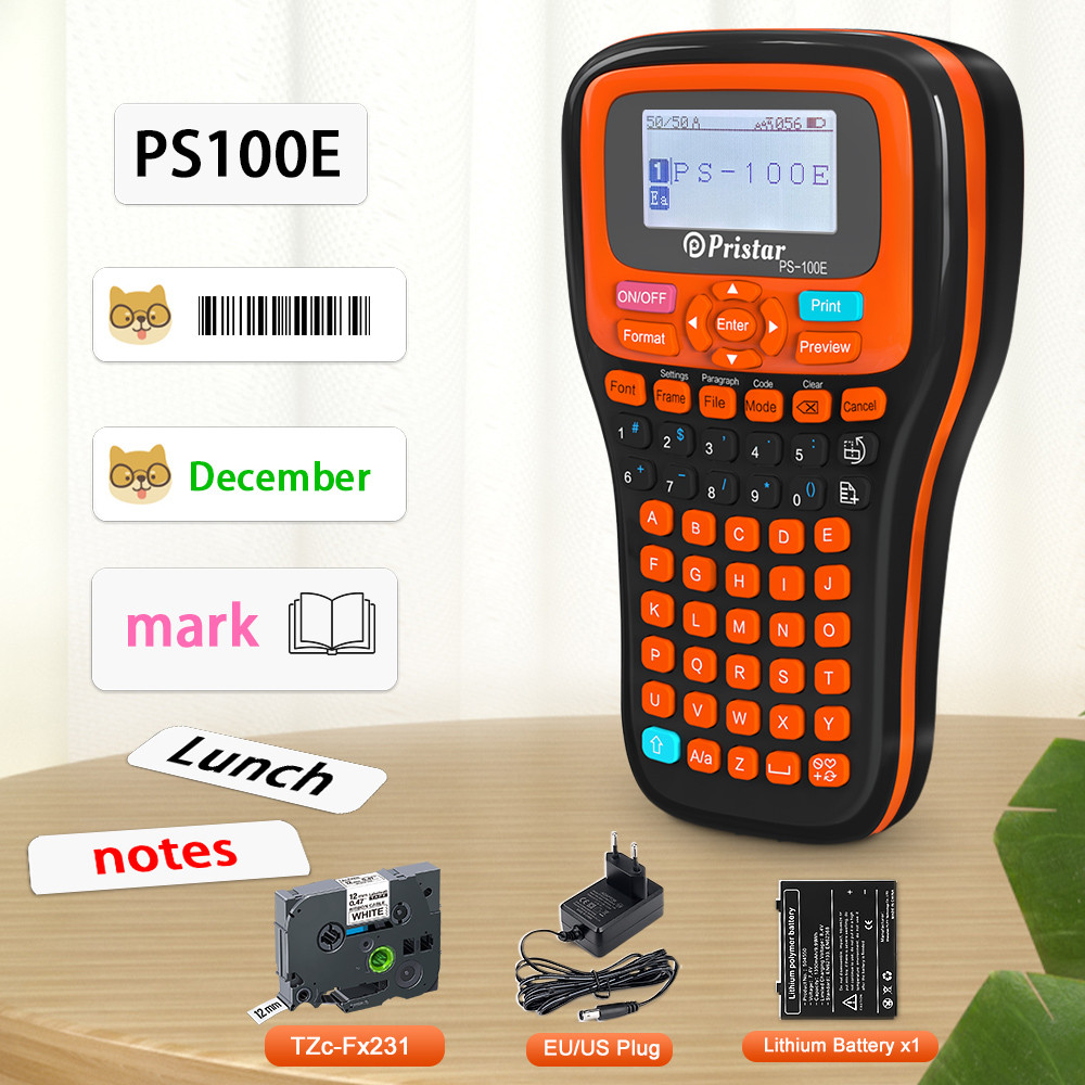 

Labeling Maching PS100E Auto Cutting Label Maker For Brother Hse-231 221 211 631 621 611 Heat Shrink Tube P Touch Label Printer