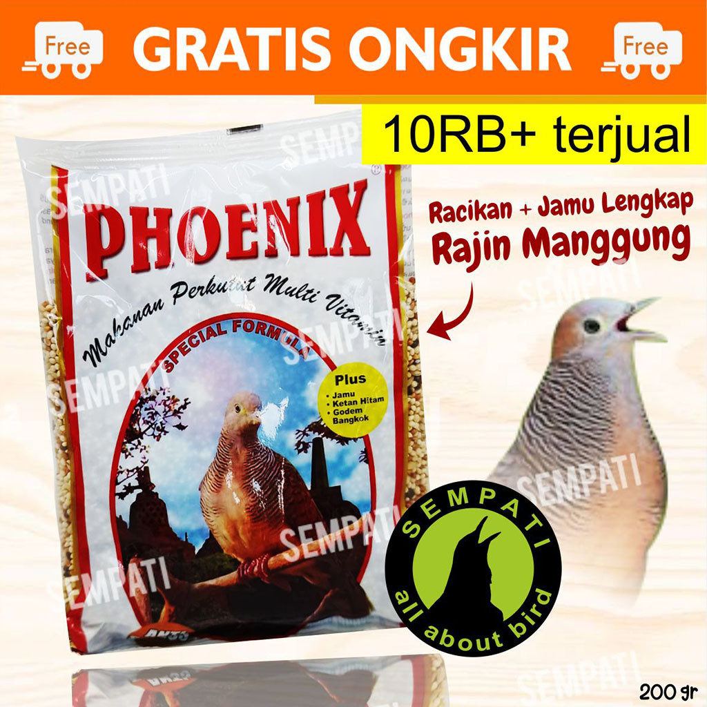 SEMPATI PHOENIX PERKUTUT PAKAN MAKANAN HARIAN BURUNG PERKUTUT MIX BIJI MILET GODEM KEMASAN PLASTIK M
