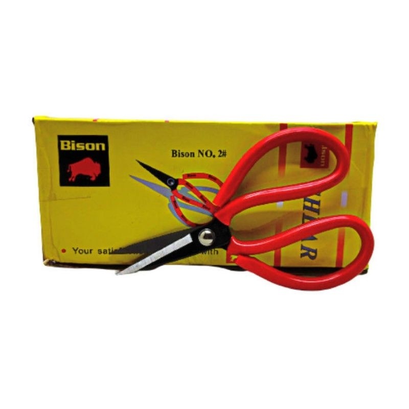 

Gunting Kodok Bison no.2/Gunting Kain/Gunting Baja Ringan/Gunting Serbaguna Bison/Gunting kertas