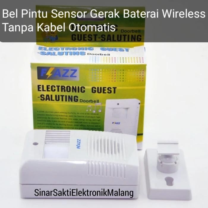 Bel Pintu Sensor Gerak Baterai Wireless Tanpa Kabel Otomatis Bunyi