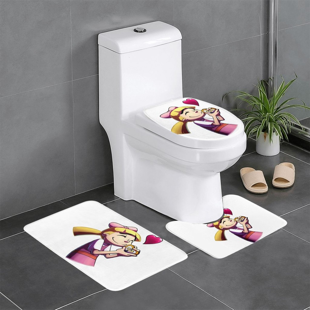 Custom Hey Arnold Anime Animation Bathroom Rugs Sets Non Slip Absorbent Helga Pataki 3 Piece Bath To