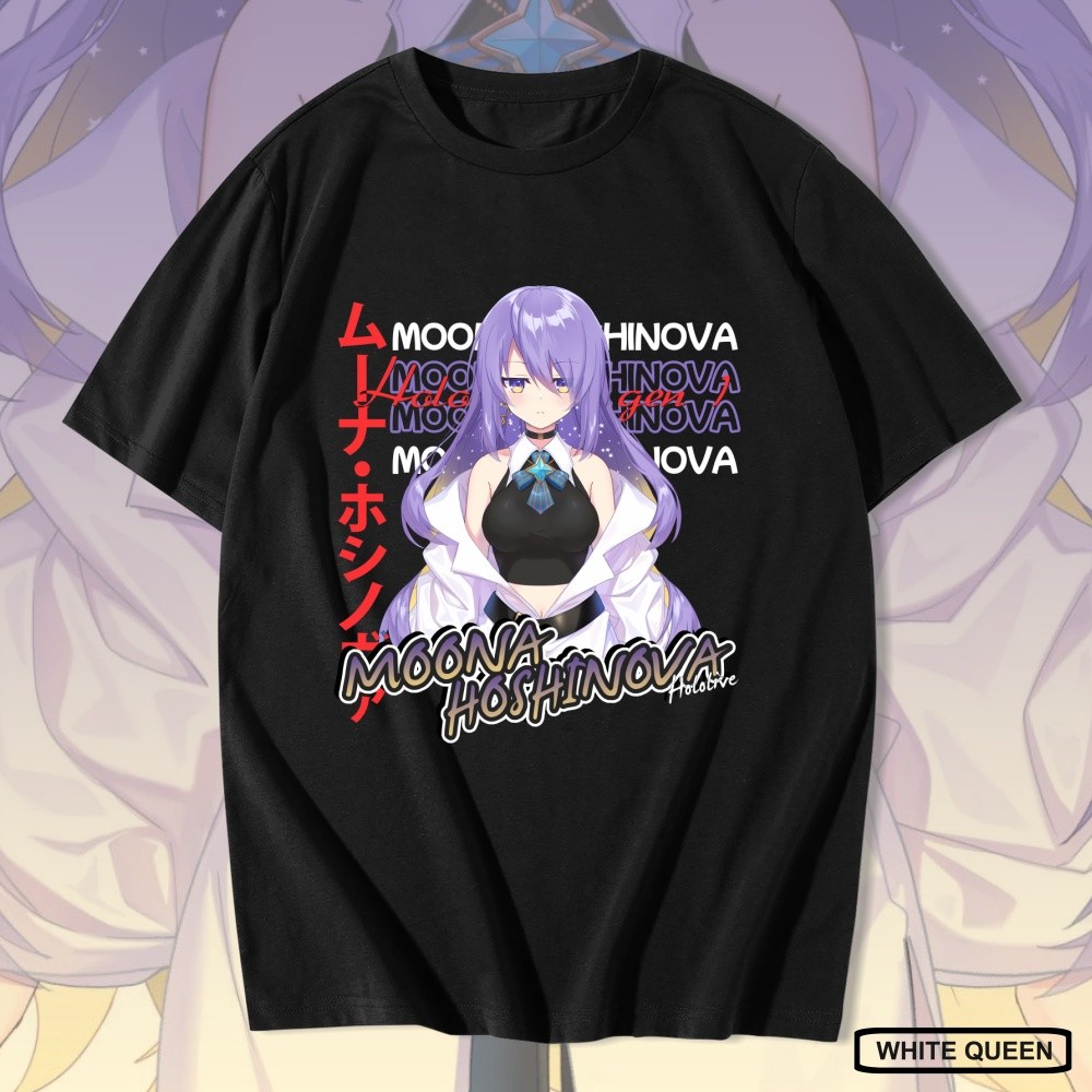 WHITE QUEEN - KAOS MOONA HOSHINOVA HOLOLIVE - KAOS DISTRO PRIA & WANITA ANIME & GAME DESIGN VTUBER M