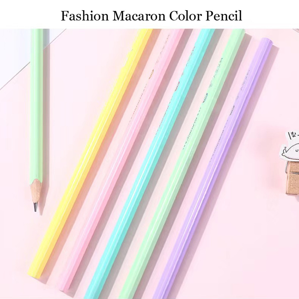 

15 Pcs Macaron Color HB Stationery School Office Supplies Student Gift Prize Creative Kawaii Pencil