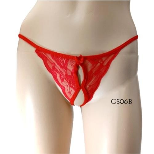 Celana Dalam Sexy Wanita G String Open Crotch Merah GS06B