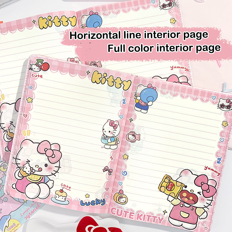 

KT Cat Color Page Leather Notebook High Appearance Diary Cute Hello Kitty Notebook KT Cat Notebook
