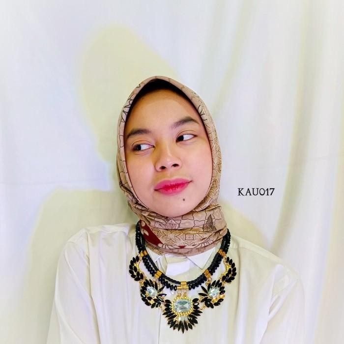 Aksesoris Kalung Bohemian Etnik  Manik-Manik Hitam KAU017