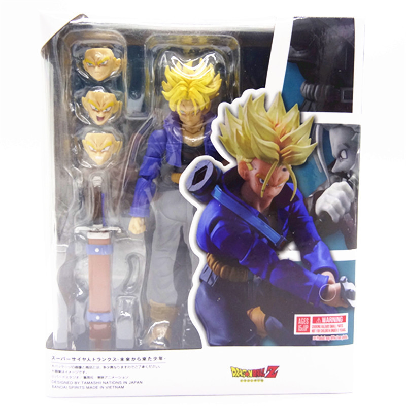 

Bandai Dragon Ball Action Figure SHF Goku Doll Resurrection Goku Full Series Models Super Saiyan Trunks Son GohanTable Ornaments